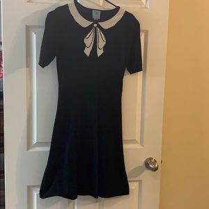 CeCe bow print black dress